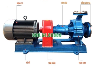 Bơm dầu công nghiệp chịu nhiệt RY125-80-160 160m3/h, 50m, 22kW, 2900 vòng/phút